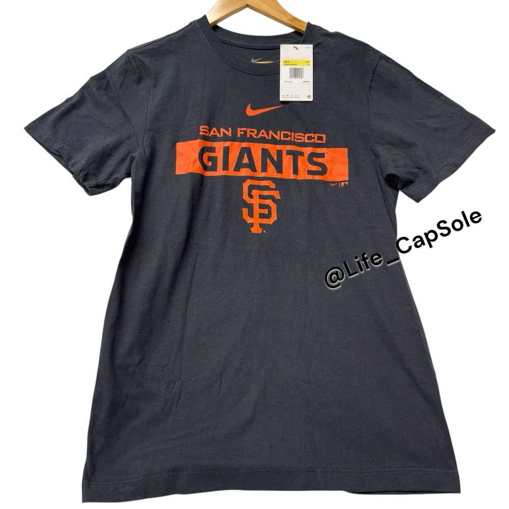 Size S Nike SF‎ Giants Black Tee T-Shirt small regular fit Orange Mens NWT NEW